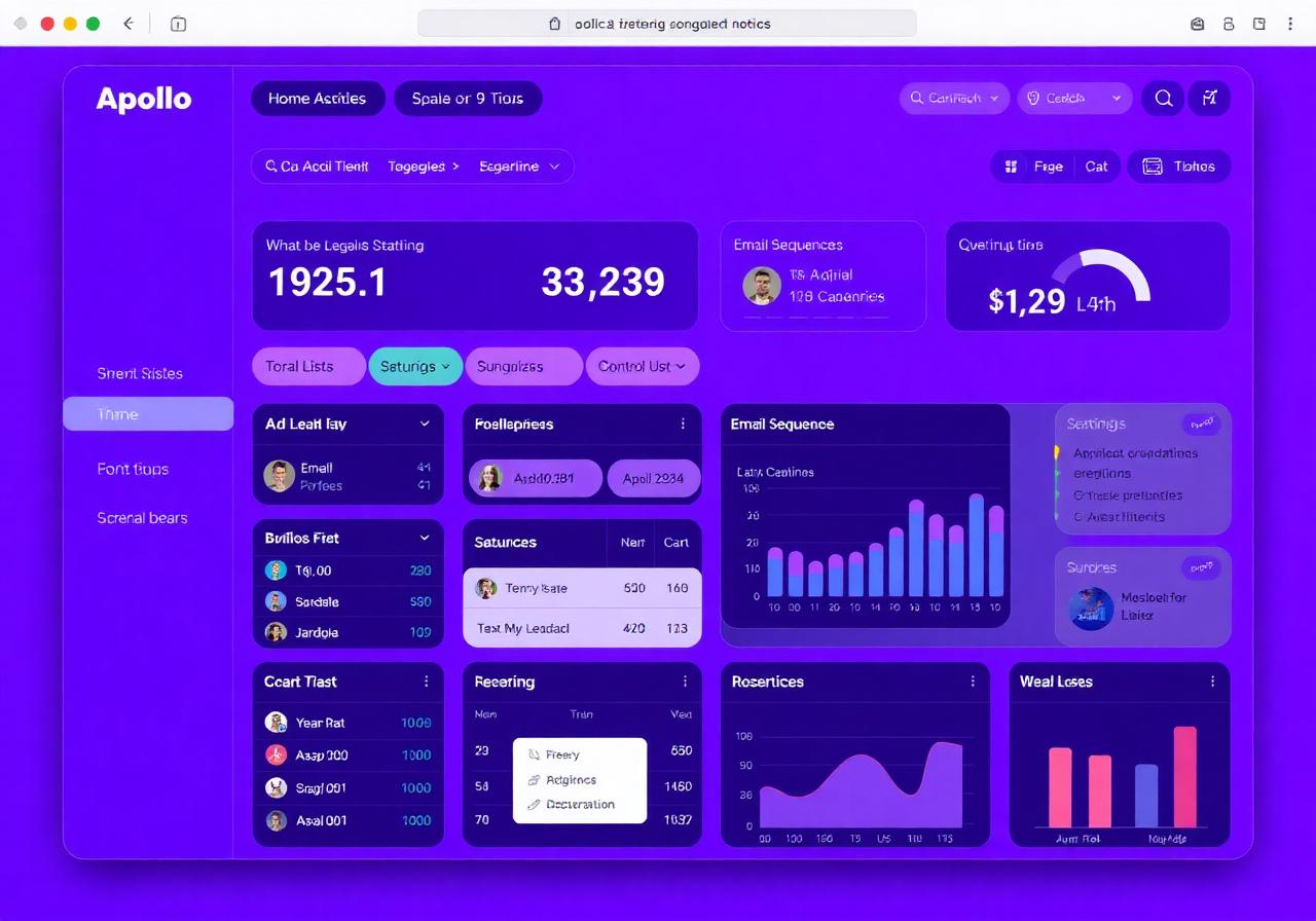 Apollo sales engagement and prospecting dashboard interface