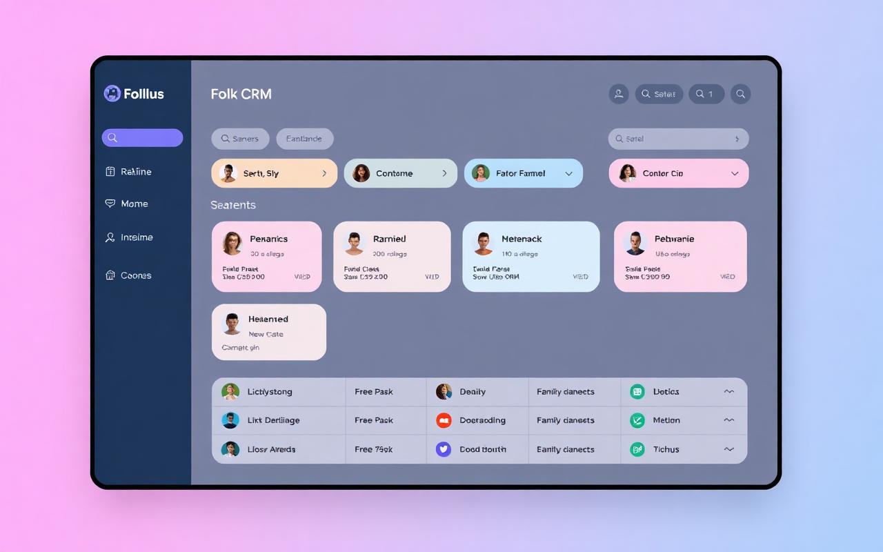 Folk CRM contacts interface