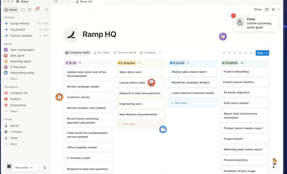 Notion CRM workspace interface