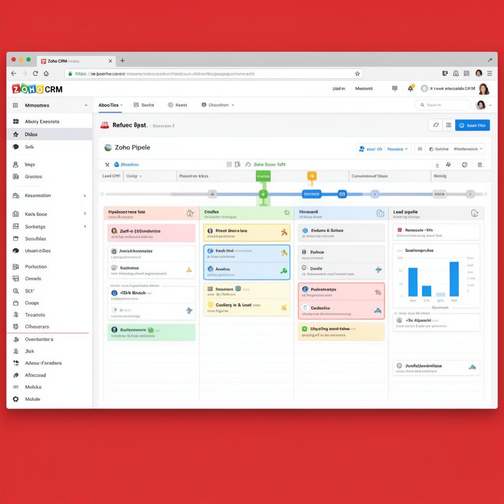 Zoho CRM dashboard interface